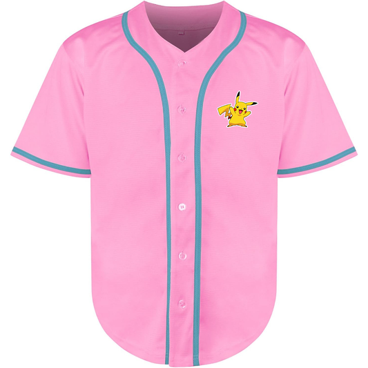 Men's Pikachu Cartoon Baseball Jersey