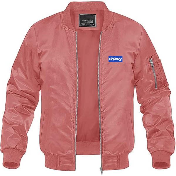 Men's chewy Logo Lightweight Bomber Jacket Windbreaker Softshell Varsity Jacket Coat