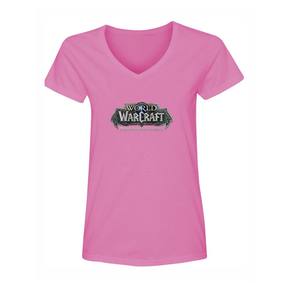 Women's World of Warcraft Dragon Flight Game V-Neck T-Shirt