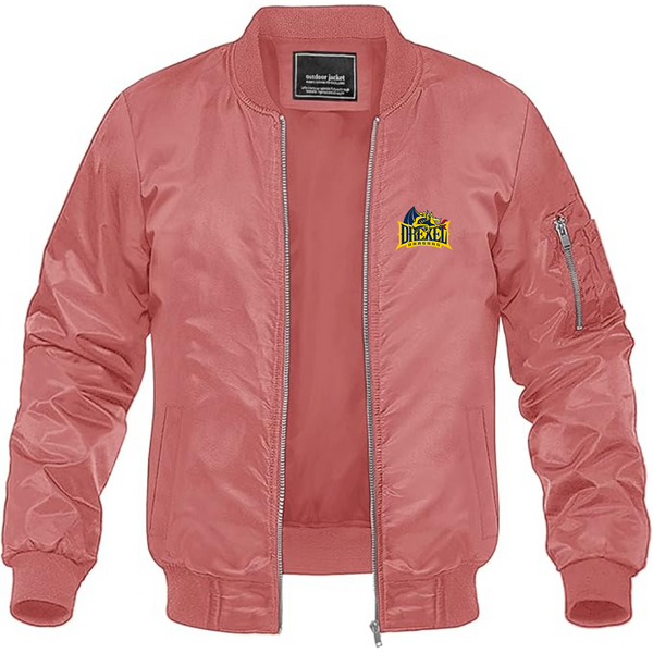 Men's Drexel Dragons Lightweight Bomber Jacket Windbreaker Softshell Varsity Jacket Coat