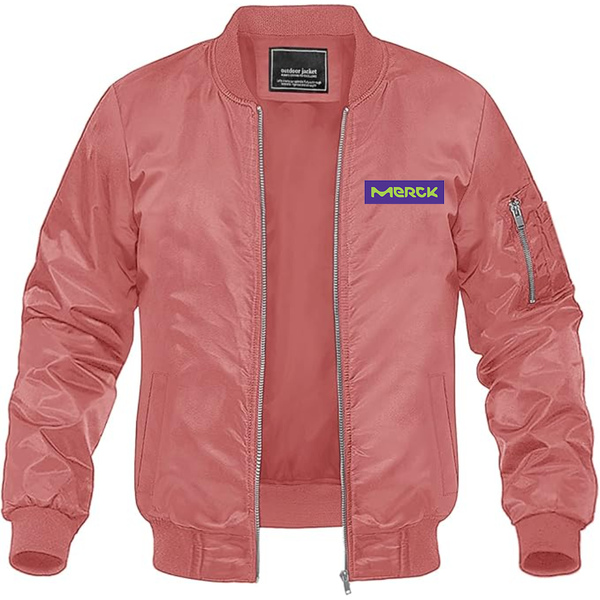 Men's  Merck KGaA Logo Lightweight Bomber Jacket Windbreaker Softshell Varsity Jacket Coat
