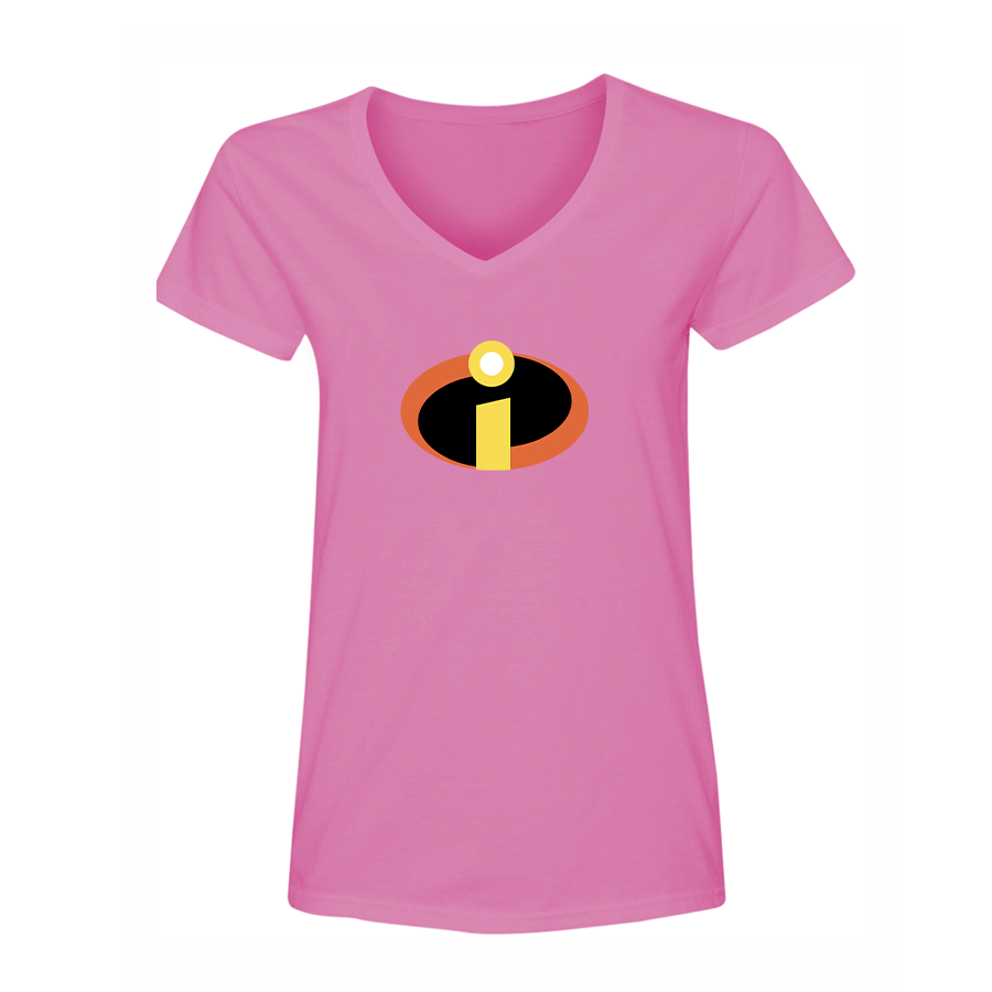 Women's The Incredibles Cartoon V-Neck T-Shirt