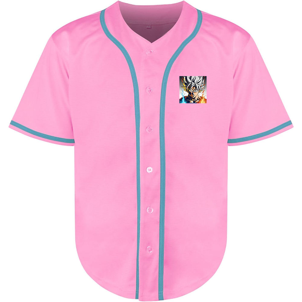 Men's Goku Fire Dragon Ball Z Cartoon Baseball Jersey