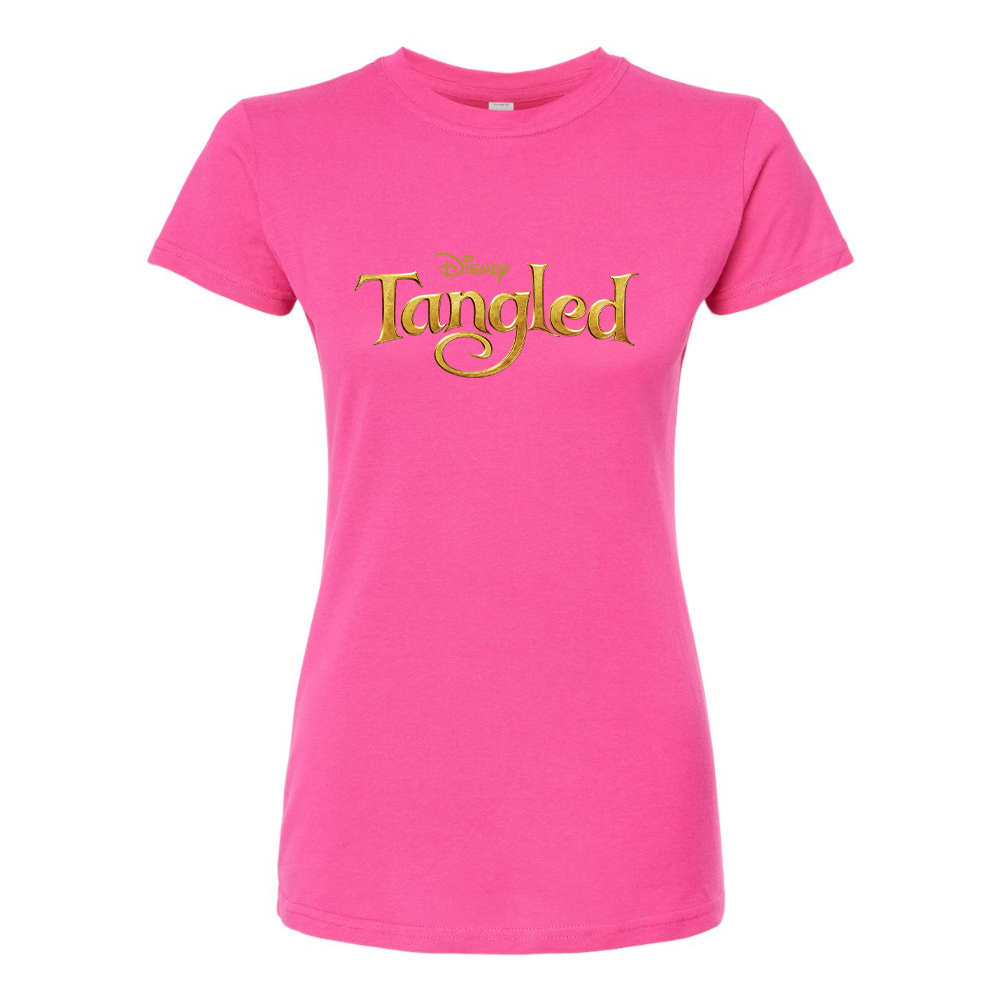 Women's Tangled Disney Cartoon Round Neck T-Shirt