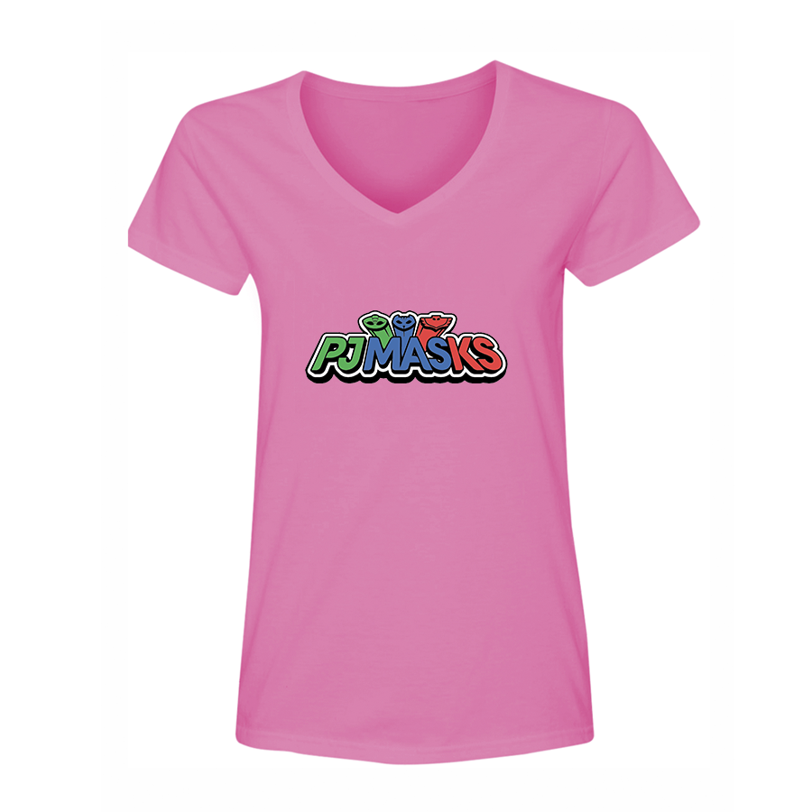 Women's PJ Masks Cartoon V-Neck T-Shirt