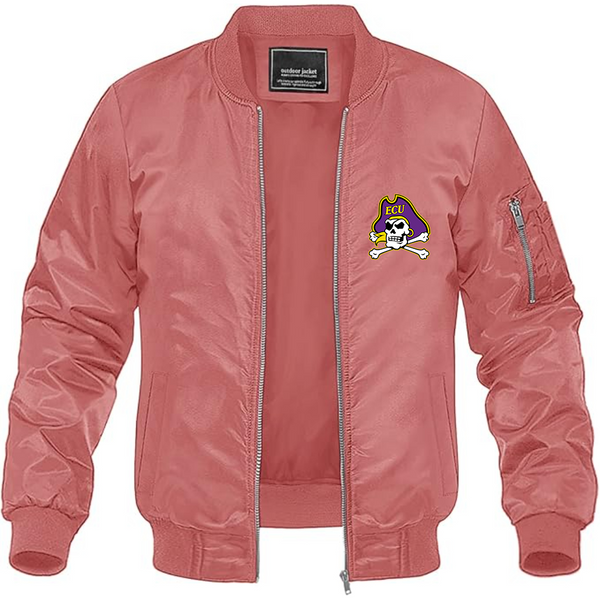 Men's  East Carolina Pirates Lightweight Bomber Jacket Windbreaker Softshell Varsity Jacket Coat