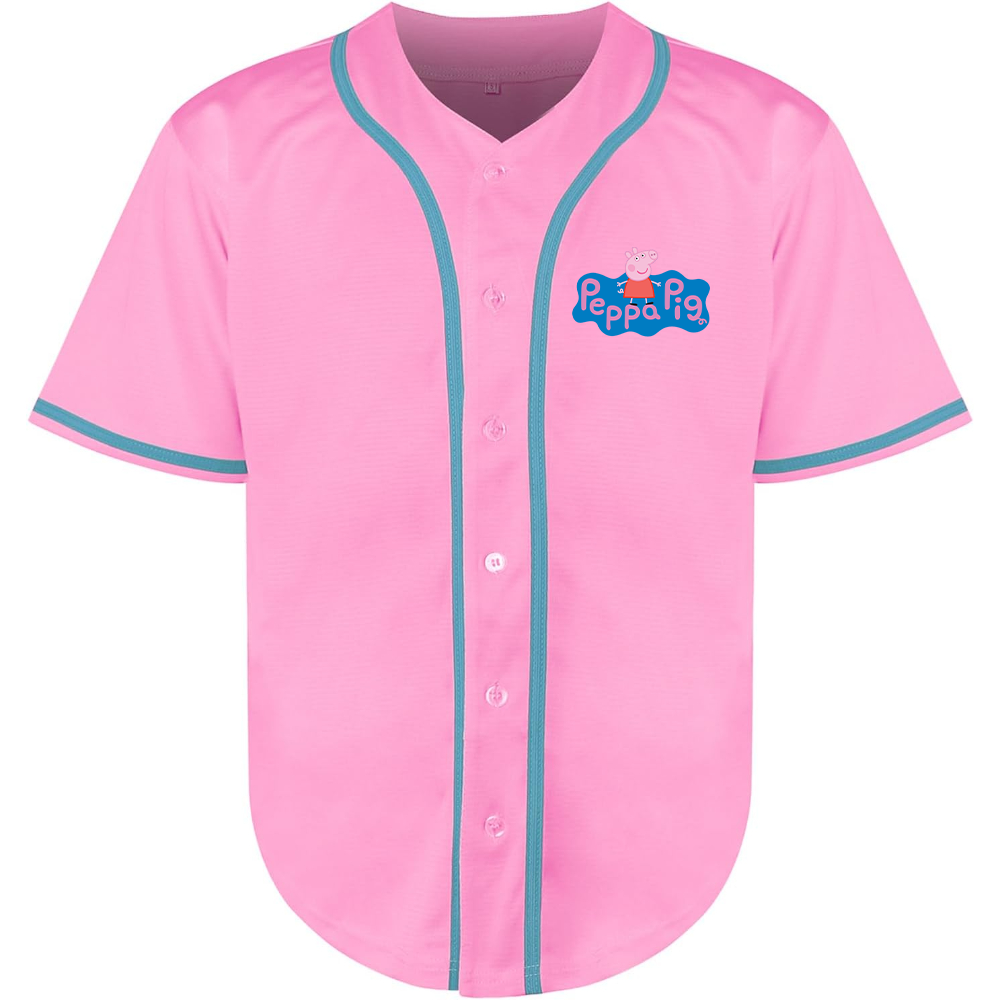 Men's Pegga Pig Cartoon Baseball Jersey