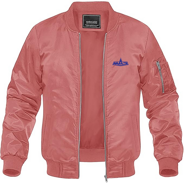 Men's MAZ Logo Lightweight Bomber Jacket Windbreaker Softshell Varsity Jacket Coat