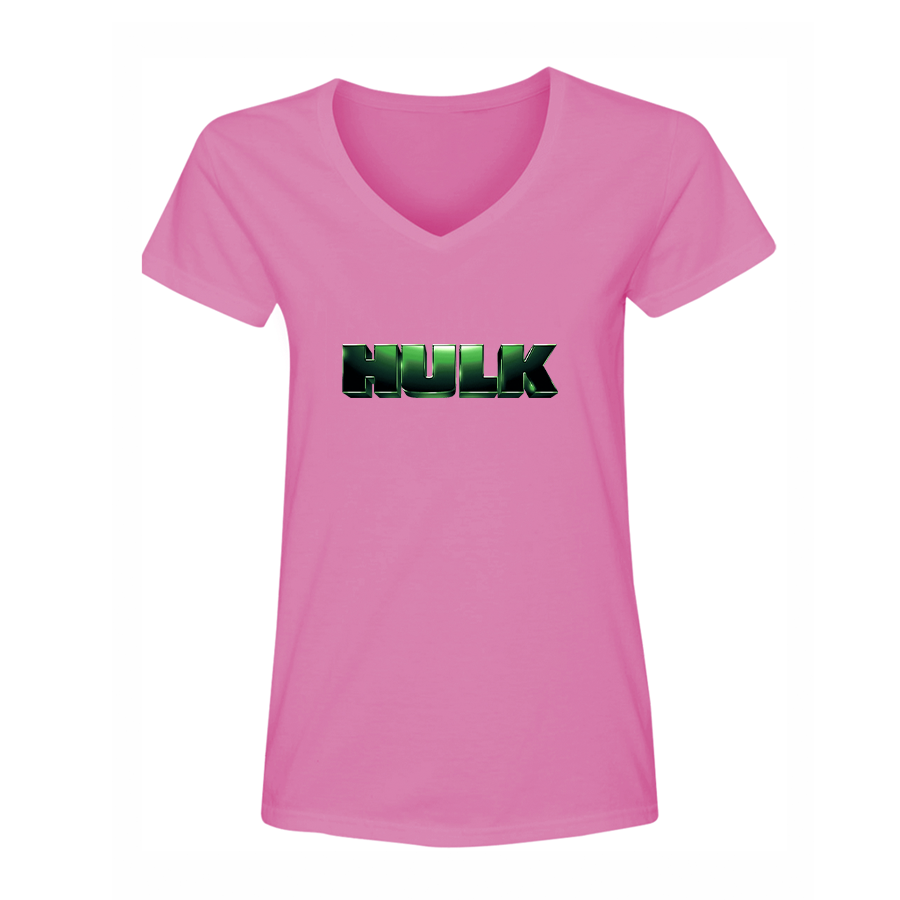 Women's The Hulk Marvel Superhero V-Neck T-Shirt