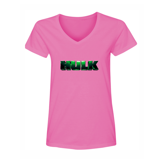 Women's The Hulk Marvel Superhero V-Neck T-Shirt