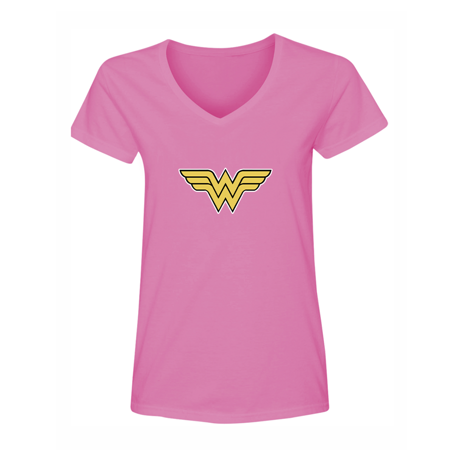 Women's Wonder Woman Superhero V-Neck T-Shirt