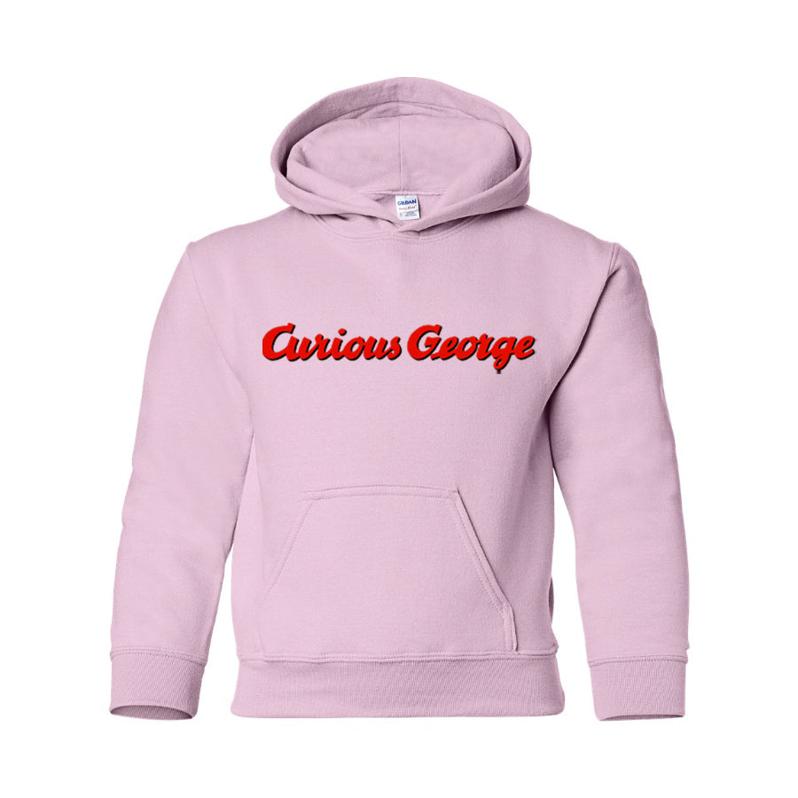 Youth Kids Curious George Cartoon Pullover Hoodie