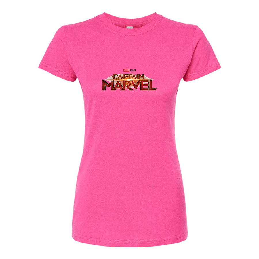 Women's Captain Marvel Superhero  Round Neck T-Shirt