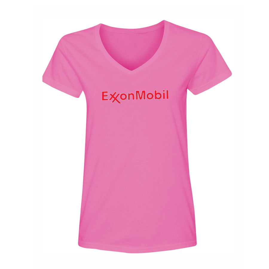 Women's Exxon Mobil Gas Station  V-Neck T-Shirt