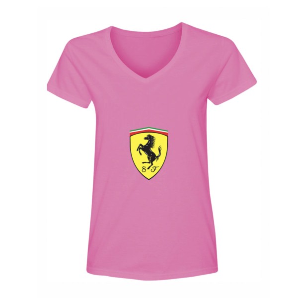 Women's Ferrari Motorsport Car V-Neck T-Shirt