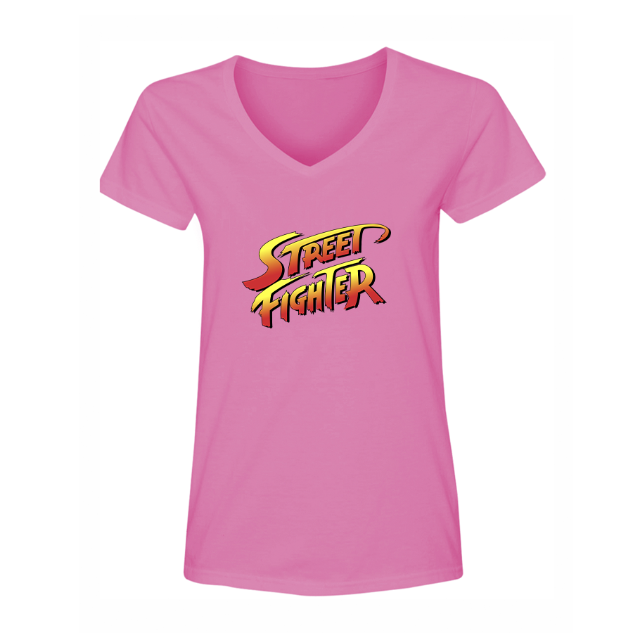 Women's Street Fighter Game V-Neck T-Shirt