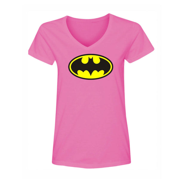 Women's DC Comics Batman Superhero V-Neck T-Shirt