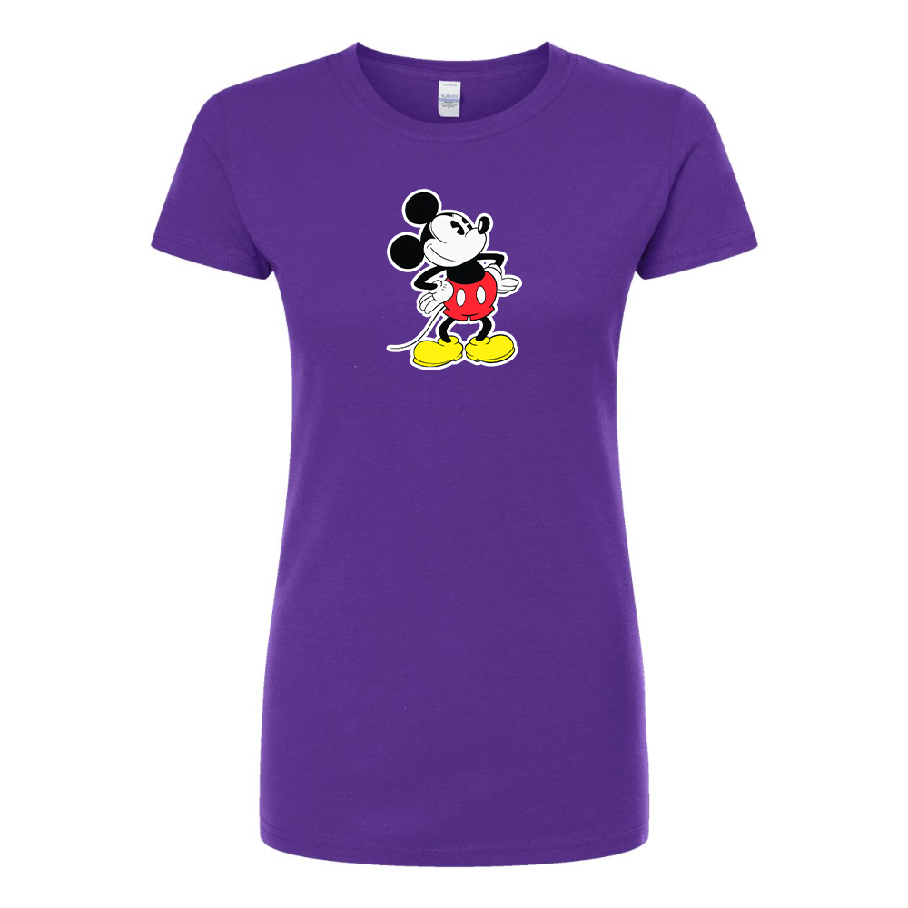 Women's Mickey Mouse Cartoon Round Neck T-Shirt