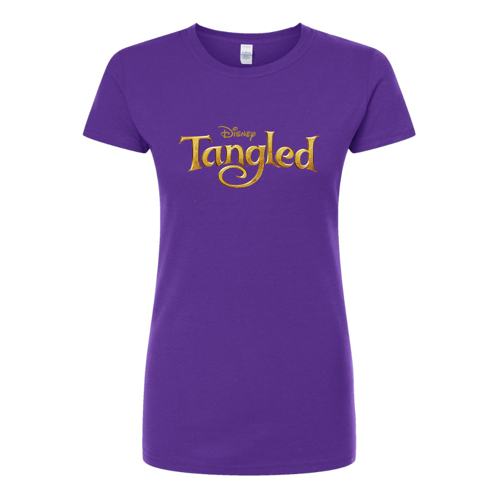 Women's Tangled Disney Cartoon Round Neck T-Shirt