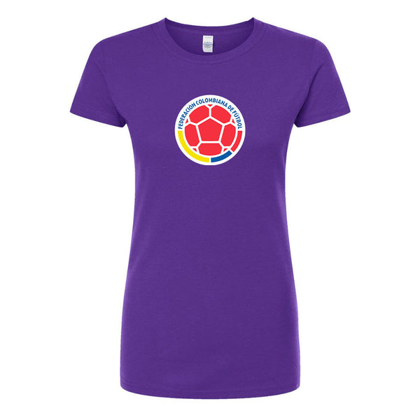 Women's Colombia National  Soccer Team Round Neck T-Shirt