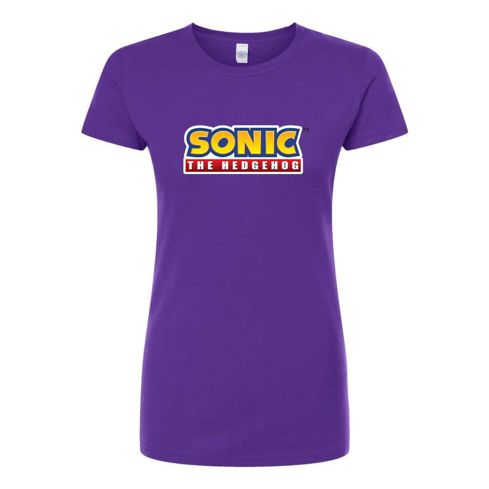 Women's Sonic The Hedgehog Cartoon Round Neck T-Shirt