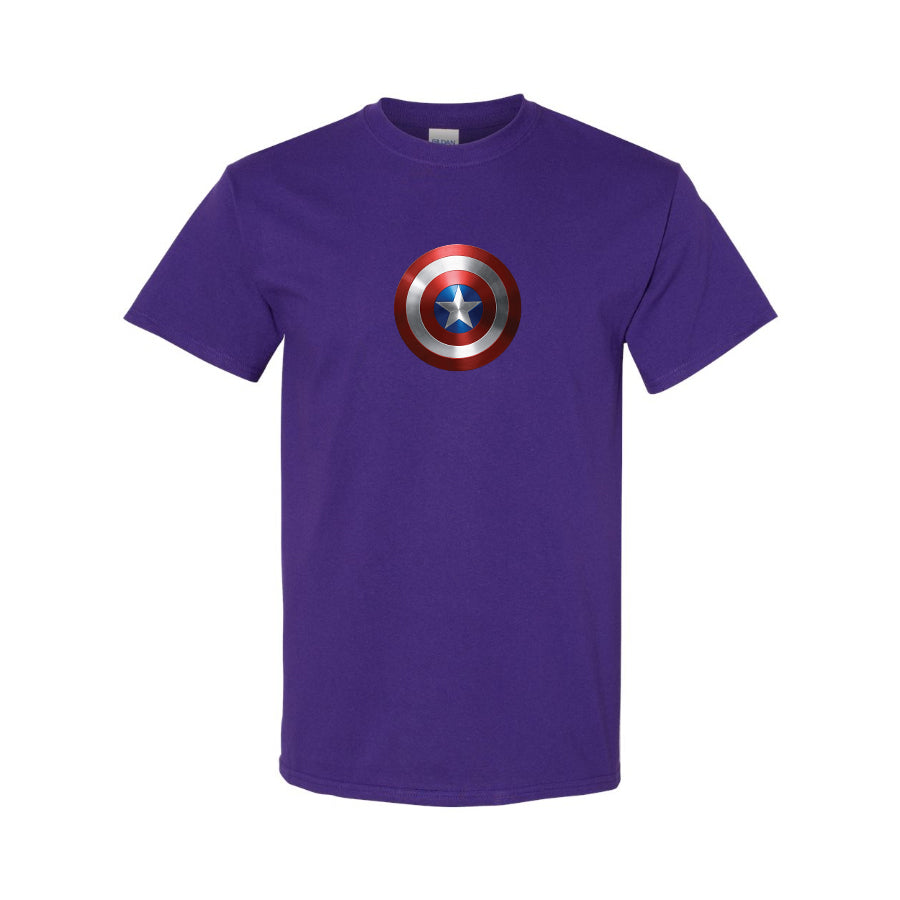 Youth Kids Captain America Superhero Cotton T-Shirt