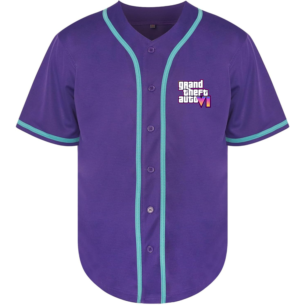 Men's GTA 6 Grand Theft Auto VI Baseball Jersey Game