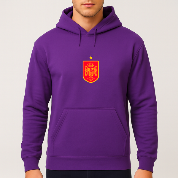 Men's Spain Red Logo National Soccer Team Pullover Hoodie