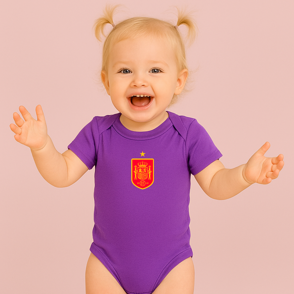 Spain Red Logo National Soccer Team Baby Romper Onesie