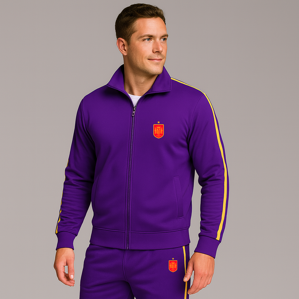 Men's Spain Red Logo National Soccer Team Dri-Fit TrackSuit