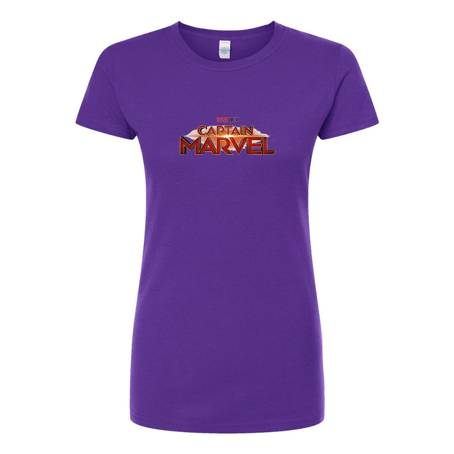 Women's Captain Marvel Superhero  Round Neck T-Shirt