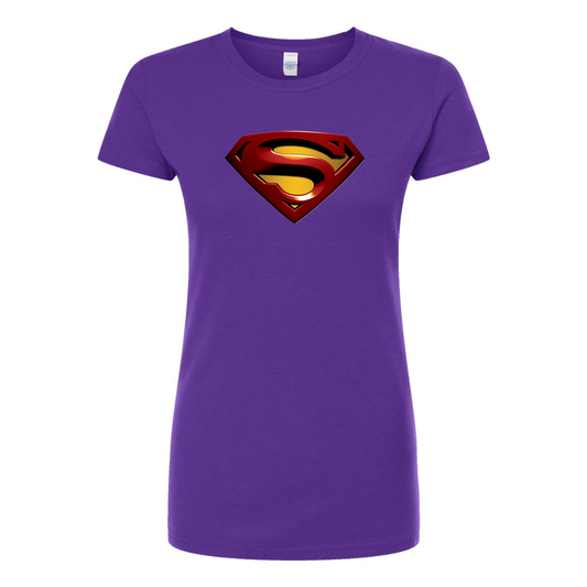 Women's Superman Superhero Round Neck T-Shirt