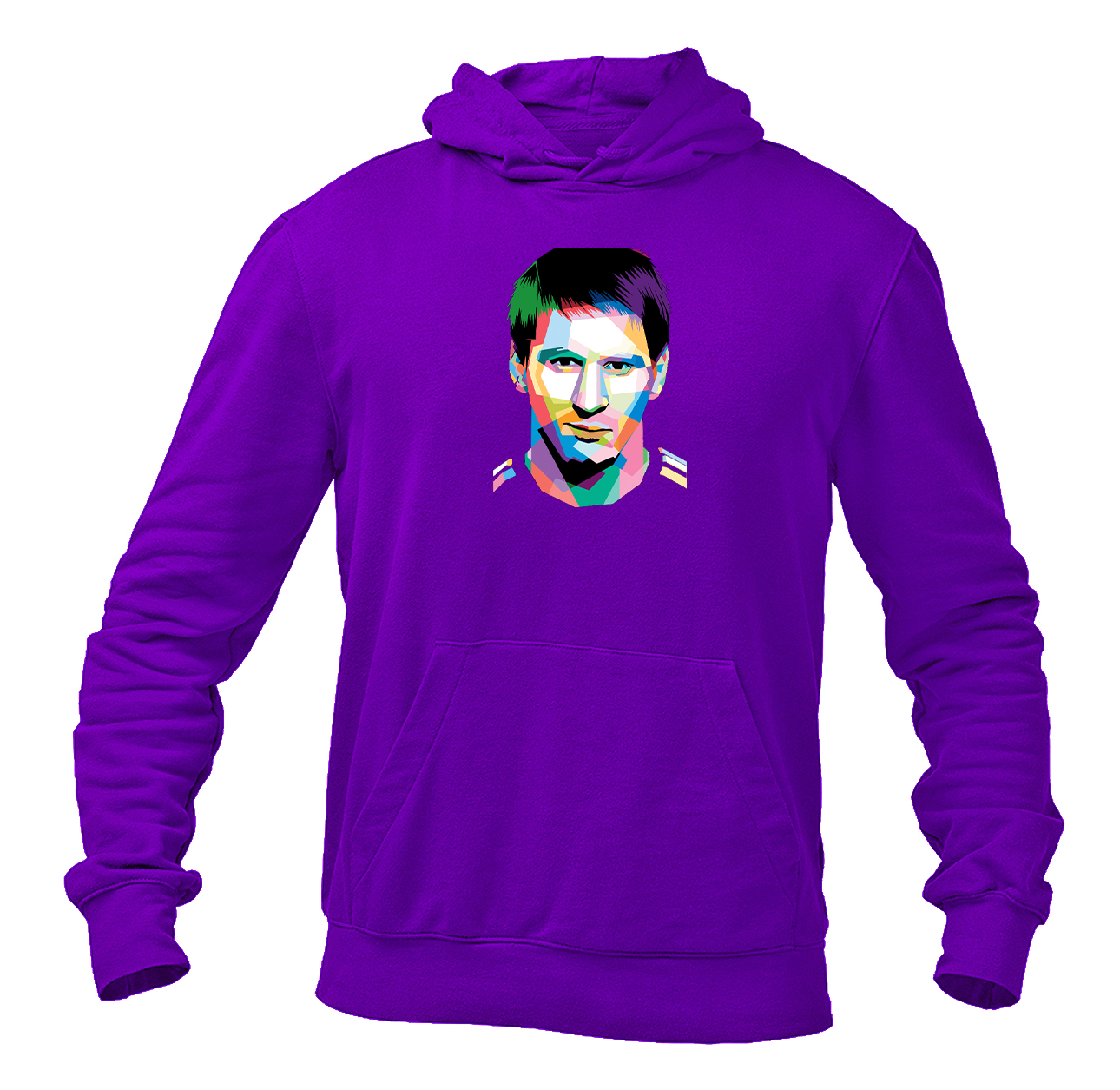 Men's Lionel Messi Face Art Soccer Pullover Hoodie