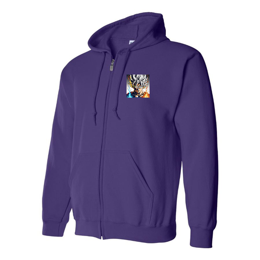 Men's Goku Fire Dragon Ball Z Cartoon Zipper Hoodie