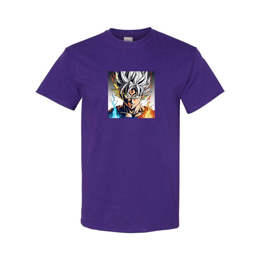 Men's Goku Fire Dragon Ball Z Cartoon Cotton T-Shirt