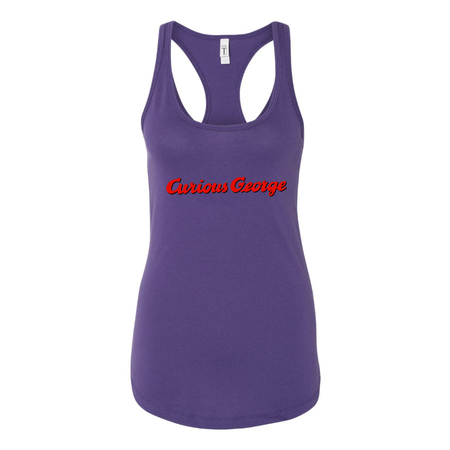 Women's Curious George Cartoon Racerback Tank Top