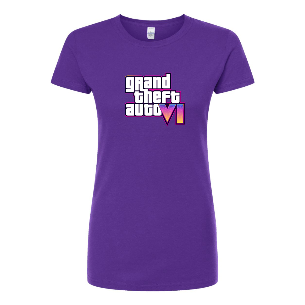 Women’s GTA 6 Grand Theft Auto VI Round Neck T-Shirt Game