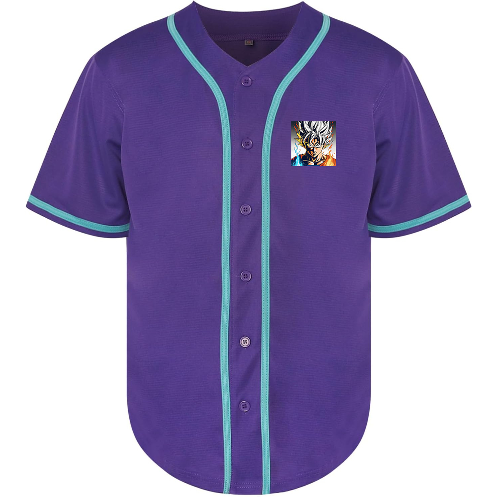 Men's Goku Fire Dragon Ball Z Cartoon Baseball Jersey