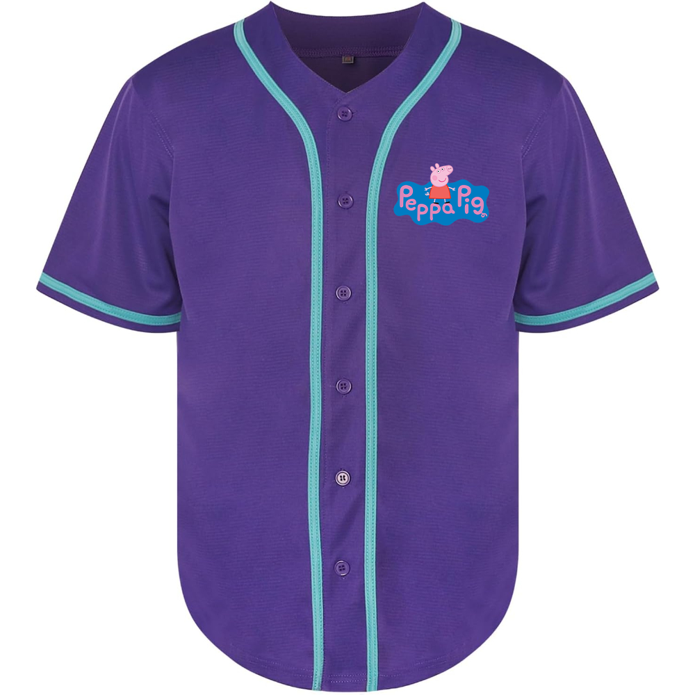 Men's Pegga Pig Cartoon Baseball Jersey