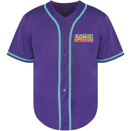 Men's Sonic The Hedgehog Cartoon Baseball Jersey