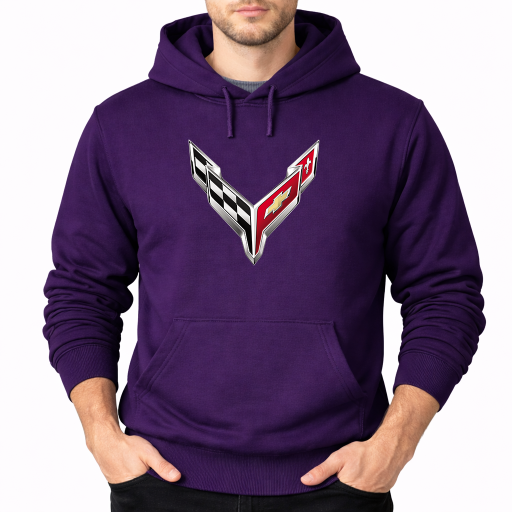 Men's  Chevrolet Corvette Car Pullover Hoodie