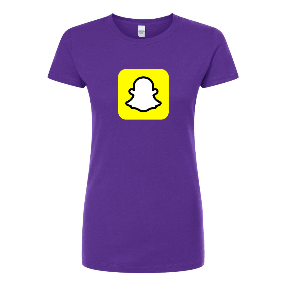 Women's Snapchat Social Round Neck T-Shirt