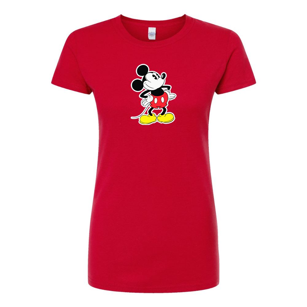 Women's Mickey Mouse Cartoon Round Neck T-Shirt