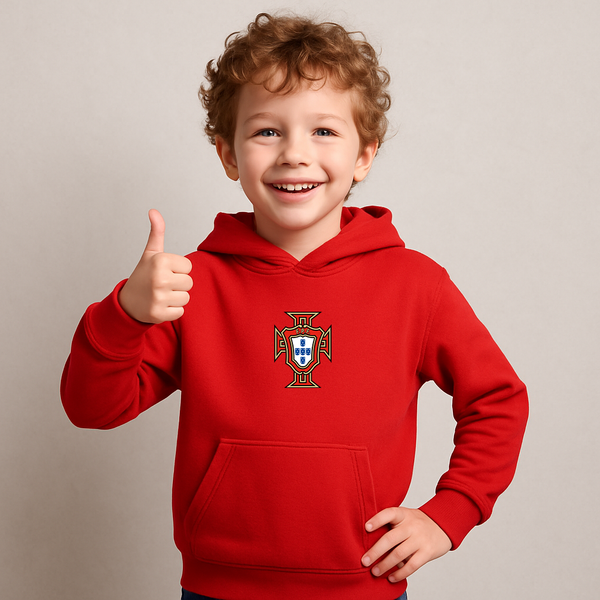 Youth Kids Portugal National Soccer Team Pullover Hoodie