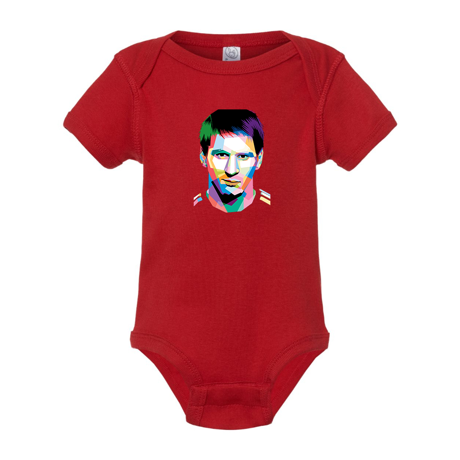 Lionel Messi Face Art Soccer Baby Romper Onesie