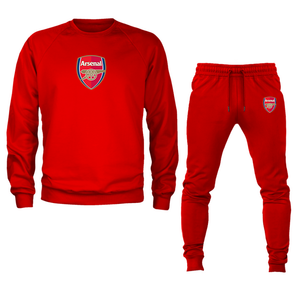 Men's Arsenal Soccer Logo Crewneck Sweatshirt Joggers Suit