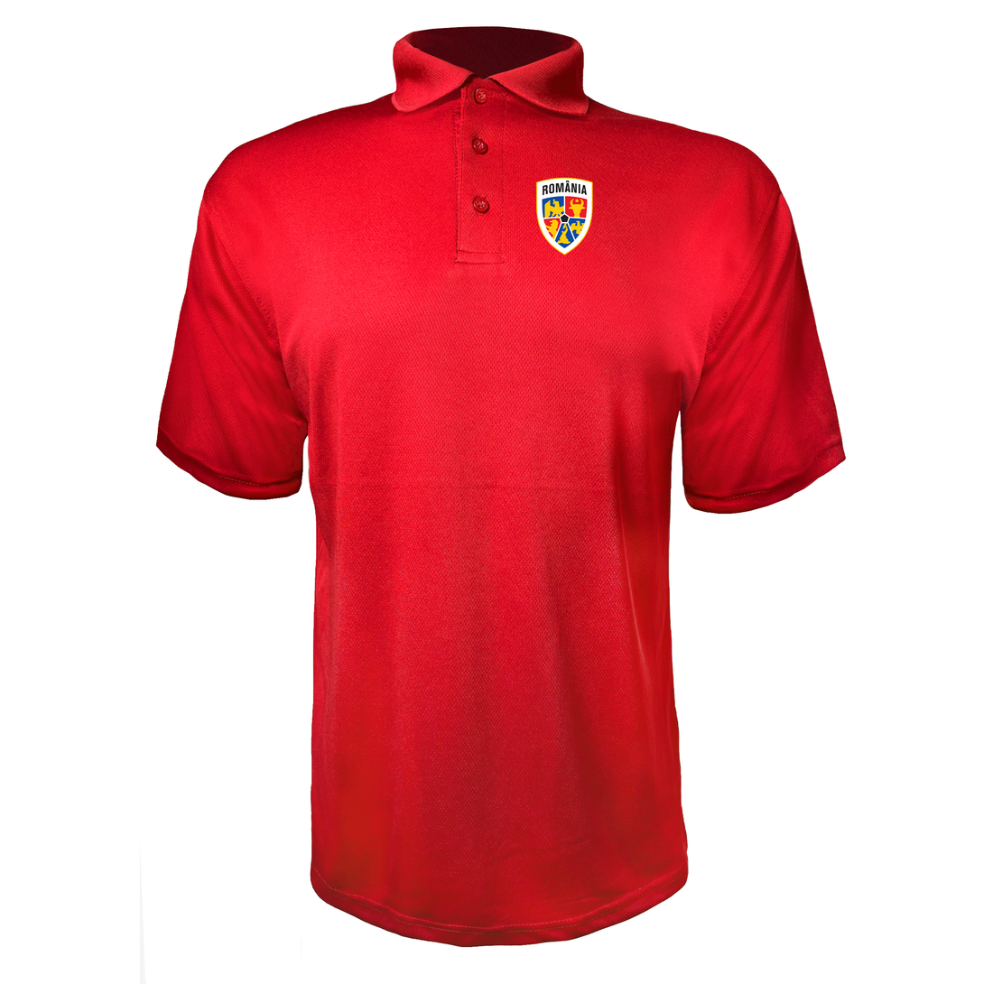 Men's Romania National Soccer Team Polyester Polo