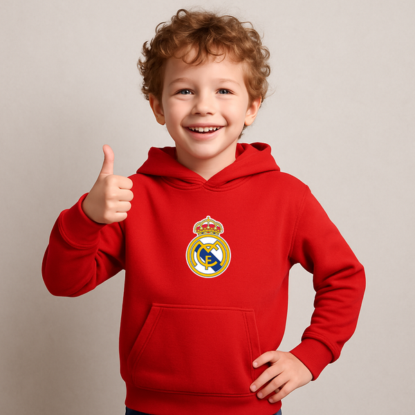 Youth Kids Real Madrid Soccer Pullover Hoodie