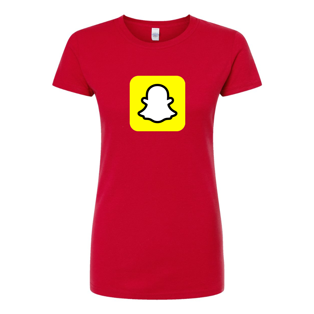 Women's Snapchat Social Round Neck T-Shirt