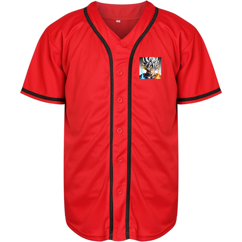 Men's Goku Fire Dragon Ball Z Cartoon Baseball Jersey